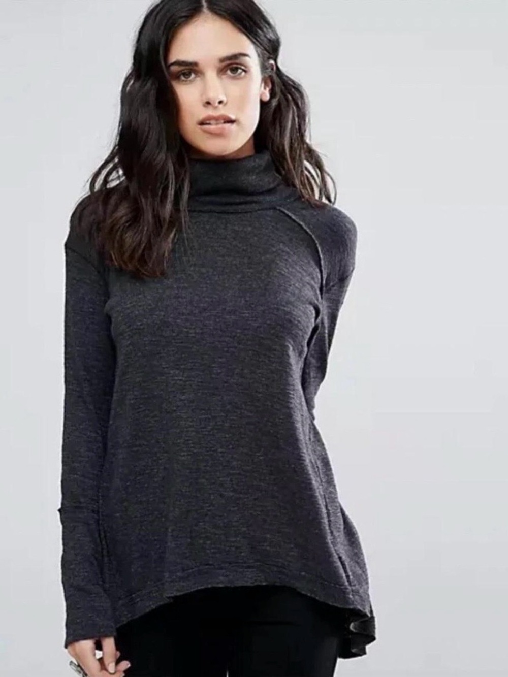 We The Free Charcoal Turtleneck Sweater